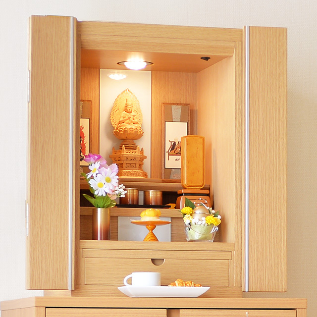 モダンミニ仏壇 ヴィアータ タモ 20号