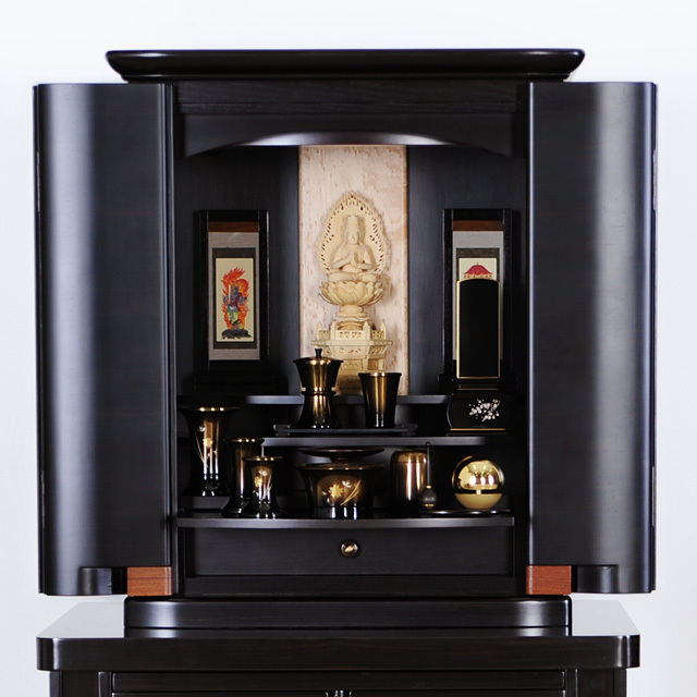 モダンミニ仏壇 レイニー 黒檀 19号