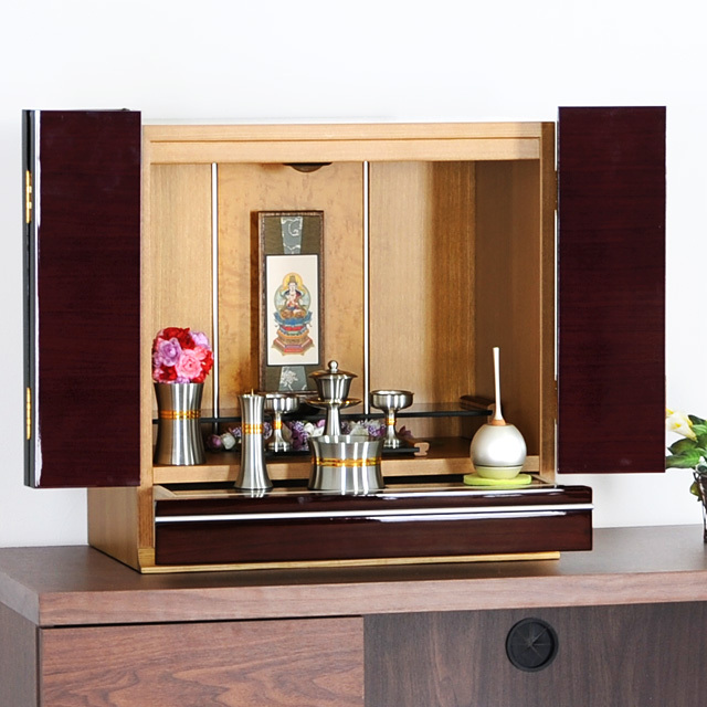 ネクストモダンミニ仏壇 アンジェ 紫檀系 15号