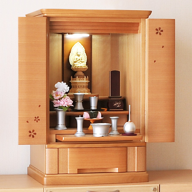 モダンミニ仏壇 ミラージュ 桜 25号