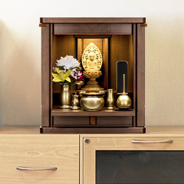 モダンミニ仏壇 パルフェ ウォールナット 扉押込式 13×14号