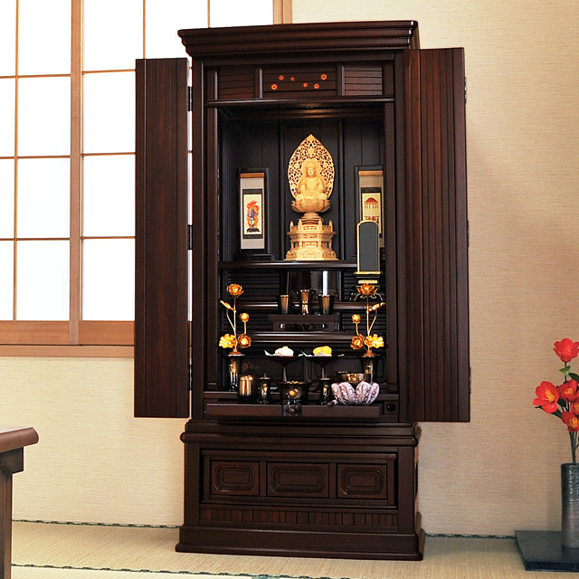 唐木モダン仏壇 威風 紫檀系 別台 43×18号