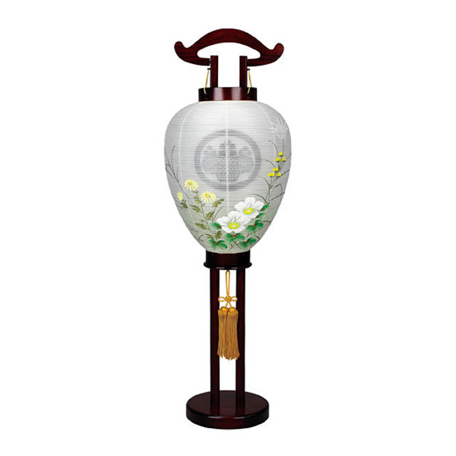 モダン創作提灯 花しおり 一心 絹二重絵