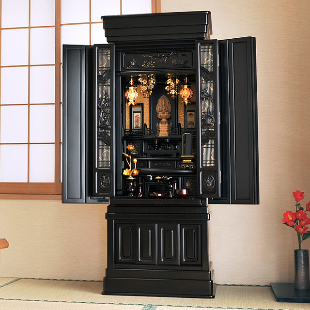 唐木仏壇 優春 黒檀調 48×19号