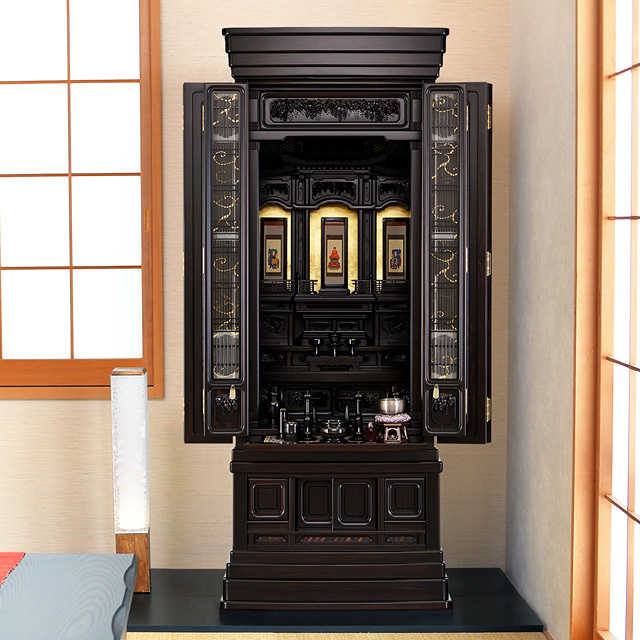 唐木仏壇 藤 本黒檀 54×21号