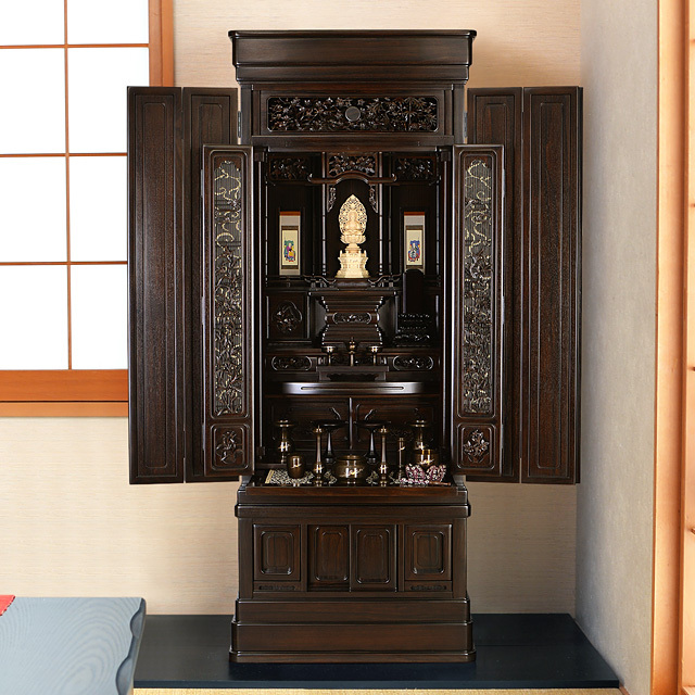 唐木仏壇 紫月 黒檀 57×22号