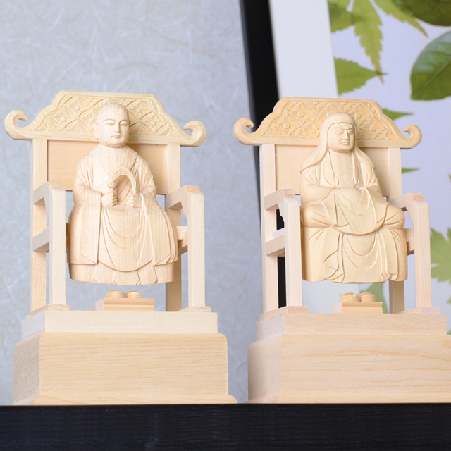 仏像 白木 曹洞宗 脇仏 略式彫 承陽大師・達磨大師
