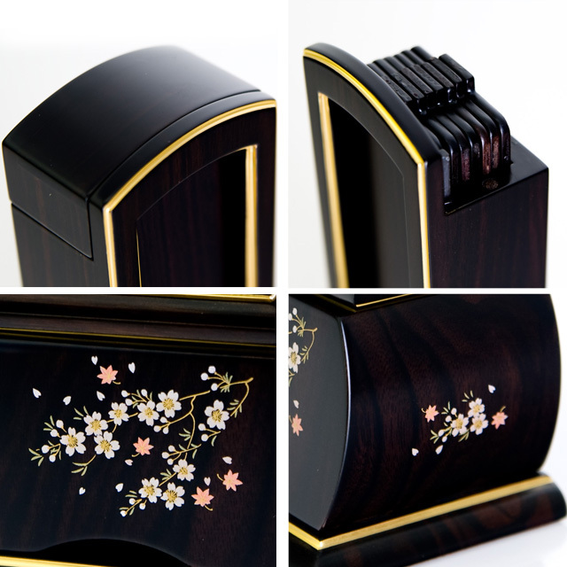 蔵出し特価本黒檀製 原木はす切り花瓶台 38×25×3,5重さ約2,8kg 唐木位牌 回出 優雅 風桜 黒檀
