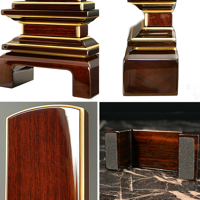 会津 唐木漆位牌 『京の梅 紫檀』