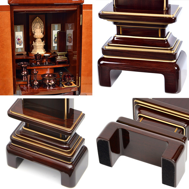 会津 唐木漆位牌 『京霞 紫檀』