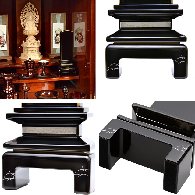 会津塗 蒔絵位牌 『京彩 つゆ芝』