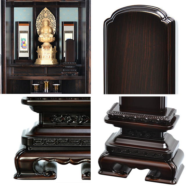 会津 唐木位牌 『角丸 黒檀』