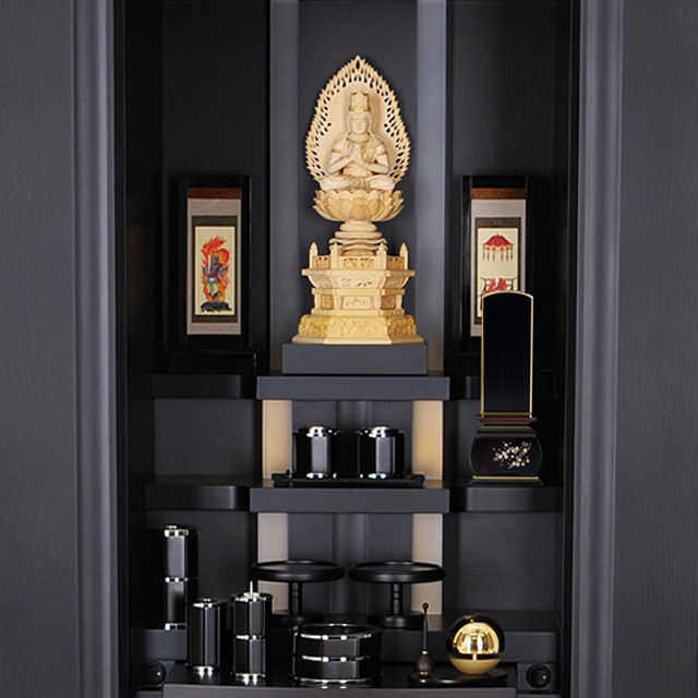 位牌 優雅 風桜 黒檀