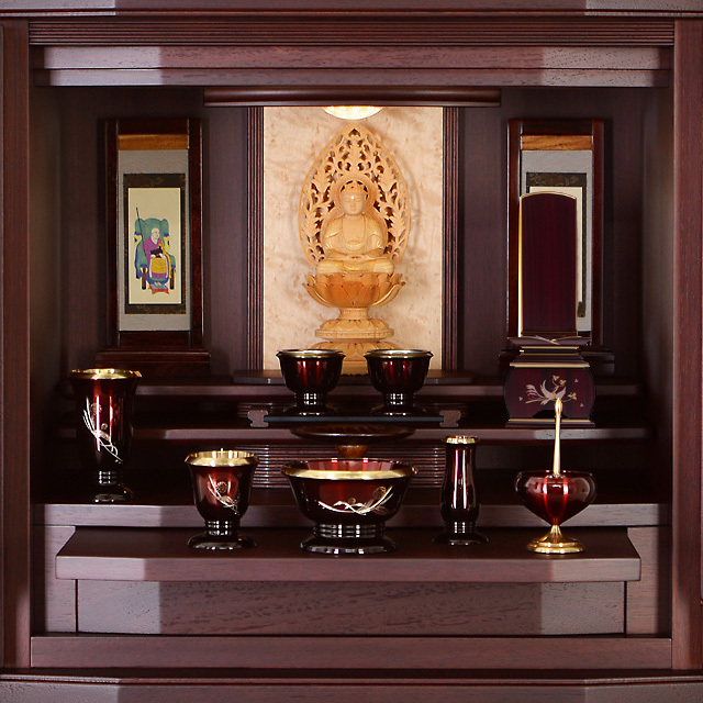 唐木位牌 優雅 鳳凰 なでしこ 紫檀