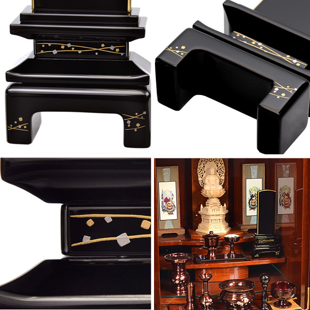 会津塗 蒔絵位牌京彩 天の川