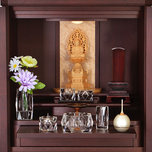 会津 唐木位牌 『上蓮華付春日 黒檀』