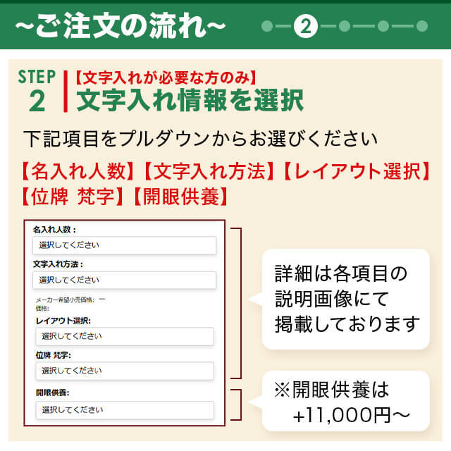 位牌_文字入れ_文字入れ情報を選択