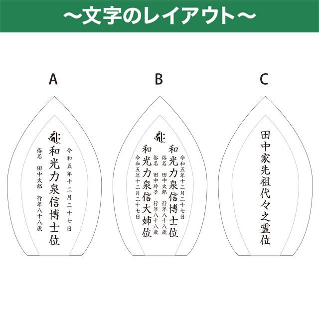 文字レイアウト_クリスタル位牌イテル