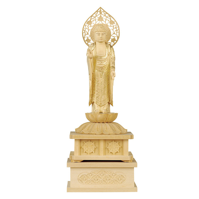 ツゲ 金泥書 立弥陀如来 蓮方大仏座
