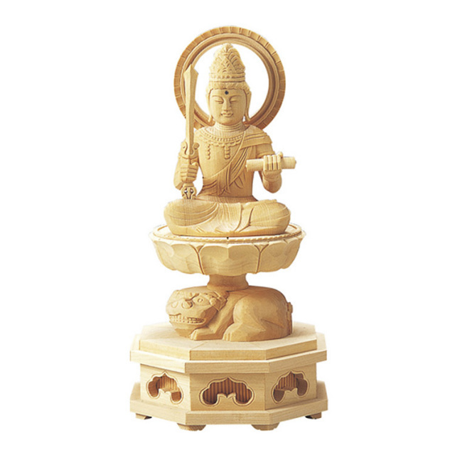 彫刻　弥勒菩薩　バッファロー角 鑑賞台座ケース付　３点セット ヴィンテージ　レア 文殊菩薩座 新八角台座 白木