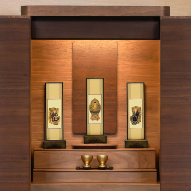 桐製 スタンド掛軸 楓