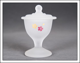 ガラス くもりガラス ホワイト桜 茶器（茶湯器）