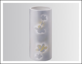 優九谷焼 紋箔銀彩 花立（花瓶） 10号