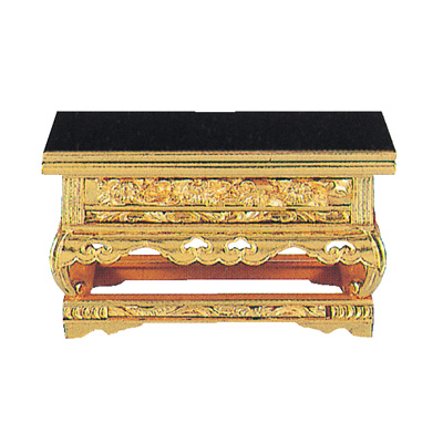 純金　【前三段彫】　華鋲卓　（西用）