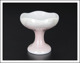九谷焼銀彩 ほのか ピンク 仏器（仏飯器）