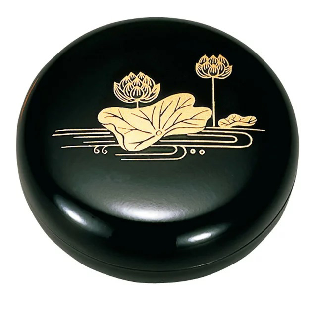 日本製 PC 香合  黒 蓮 2.5寸