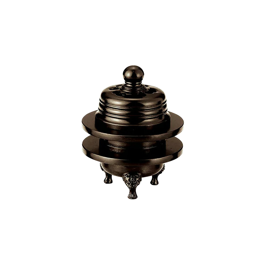 火舎香炉 無地 黒光色