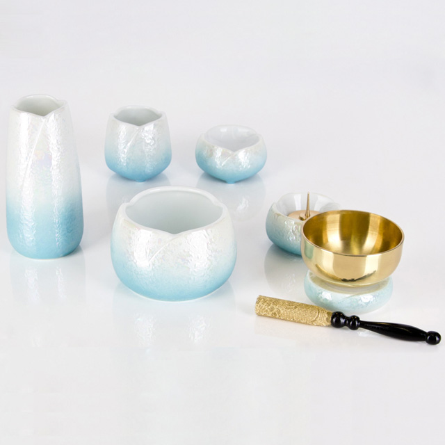 陶器 やわらぎ ラスターブルー 5点/7点セット＋専用リンセット