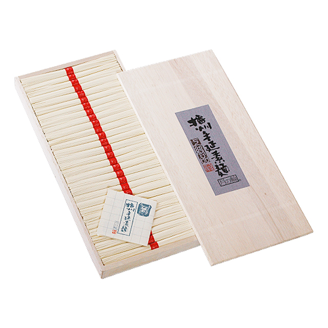 [T-37]播州手延そうめん[月の輪] 上級品【赤帯】 1.45kg（29束）化粧木箱