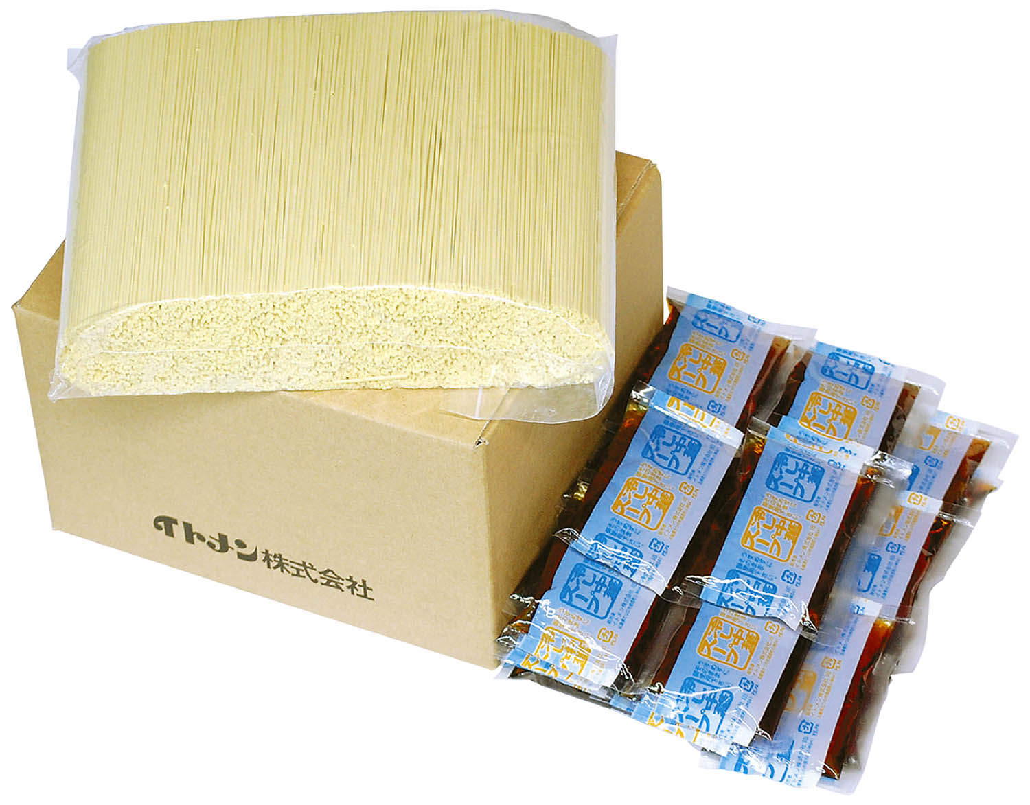 【KD-10】　業務用・播州冷やし中華2.4kgバラ詰・冷麺スープ30個付　（※麺は手延らーめんとは異なります。）