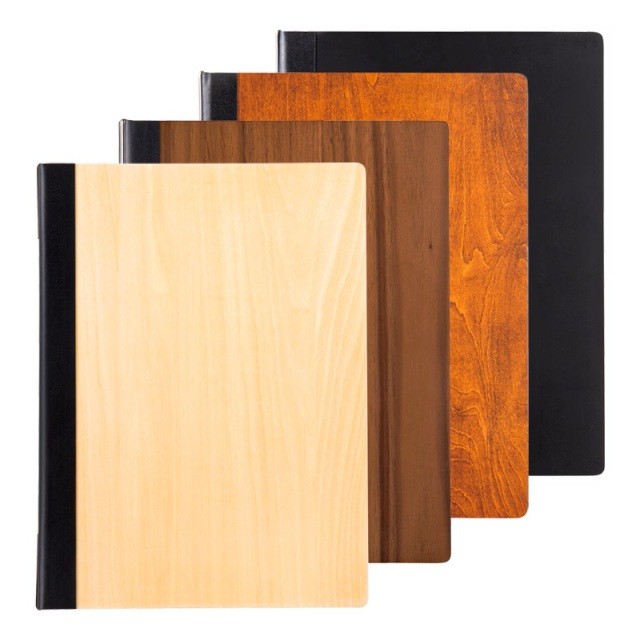 1900-K】木製メニューブック（A4/4ページ/メニューピン）