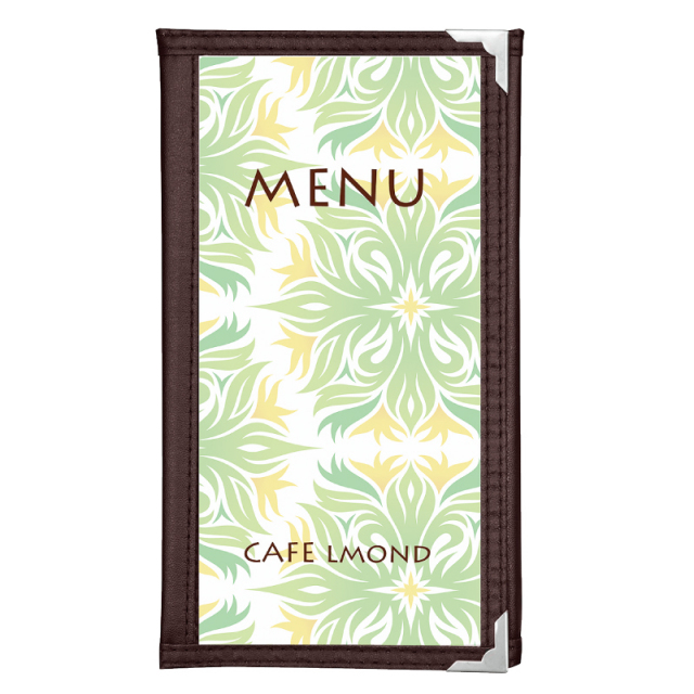 ABW-5】飲食店用メニューブックカバー｜クリアタイプ 縦長サイズ 6P 3