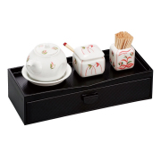 ZFK-HS-5102-5-50】 カスター付箸箱（ブラック）