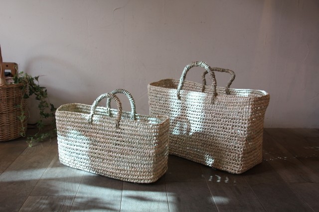 パーム　角カゴバッグ