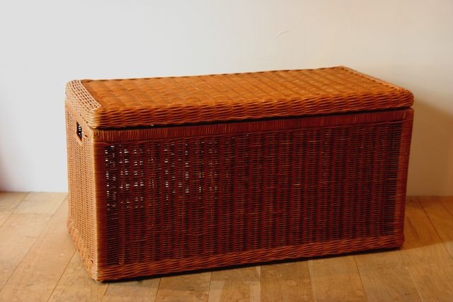 ラタン　ベンチバスケット