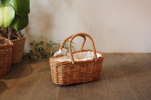 Lacak　紅籐内布付きカゴバッグ