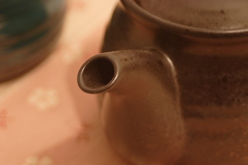 グリーン刷毛目・備前風ポット