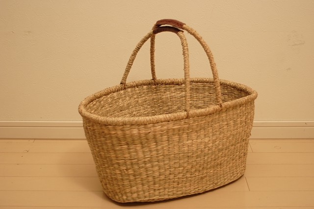 かご・バスケット・雑貨 - menui | 【シーグラス だ円型手付きバスケット】