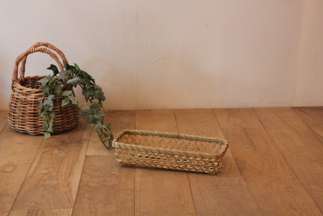 かご・バスケット・雑貨 - menui | 竹の細長かご【青竹 六つ目