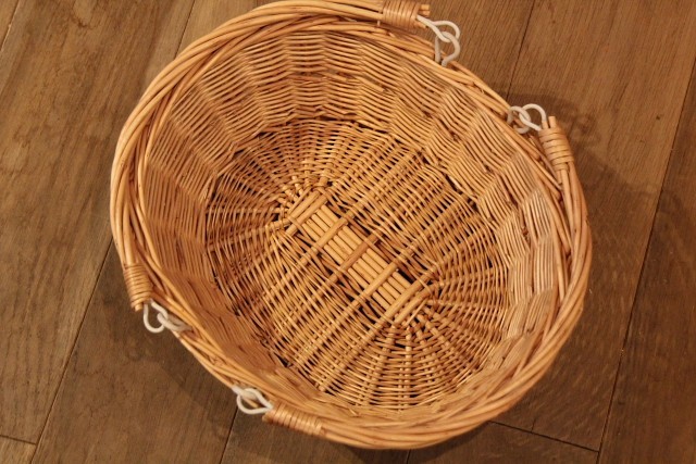 柳　角バスケット　レジかご