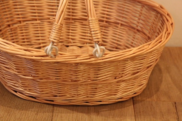 柳　角バスケット　レジかご