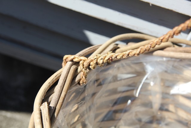 ラタン　ハンギング鉢カバー