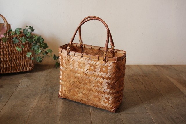 かご バスケット 雑貨 Menui 塗竹かごバッグ2980 和装洋装に 一閑張り用のかごに