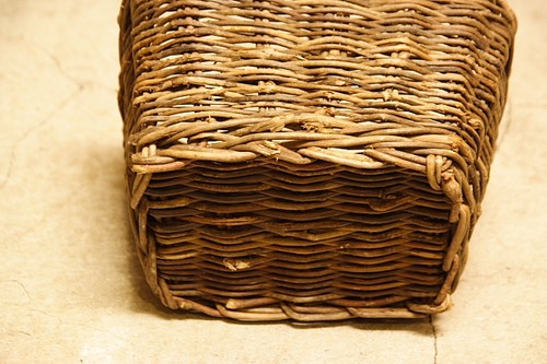 土籐　手付きミニバスケット角