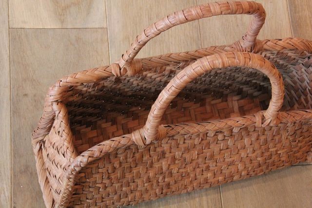 山ぶどう　ボストン型かごバッグ