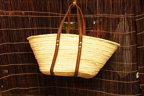 マルシェバスケット　柄入り平革ぐるり　長手